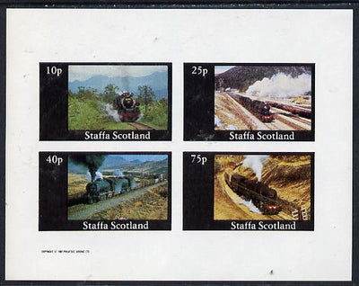 Staffa 1982 Steam Locos #03 imperf,set of 4 values (10p to 75p) unmounted mint