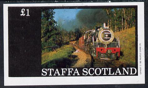 Staffa 1982 Steam Locos #03 imperf souvenir sheet (£1 value) unmounted mint
