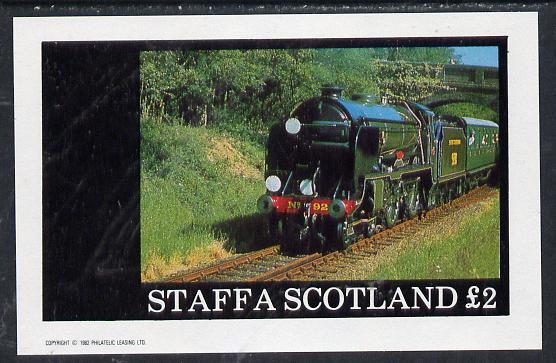 Staffa 1982 Steam Locos #03 imperf deluxe sheet (£2 value) unmounted mint