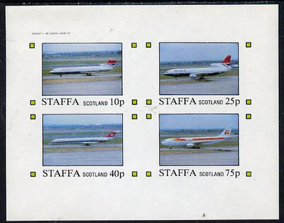 Staffa 1982 Airliners #2 imperf,set of 4 values (10p to 75p) unmounted mint