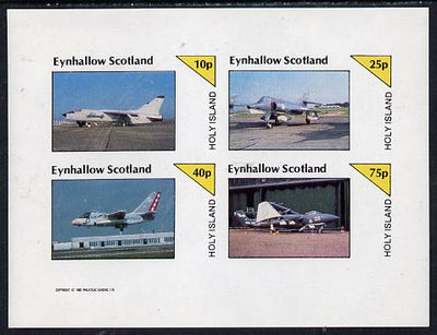 Eynhallow 1982 Military Jets #1 imperf,set of 4 values (10p to 75p) unmounted mint