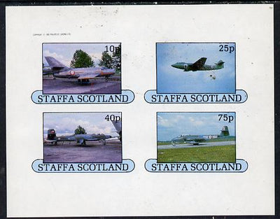 Staffa 1982 Military Jets #4 imperf,set of 4 values (10p to 75p) unmounted mint