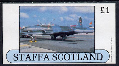 Staffa 1982 Military Jets #4 imperf souvenir sheet (£1 value),unmounted mint