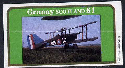 Grunay 1982 Bi-planes #1 imperf souvenir sheet (£1 value) unmounted mint
