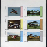 Grunay 1982 Bi-planes #2 imperf set of 6 values (15p to 75p) unmounted mint