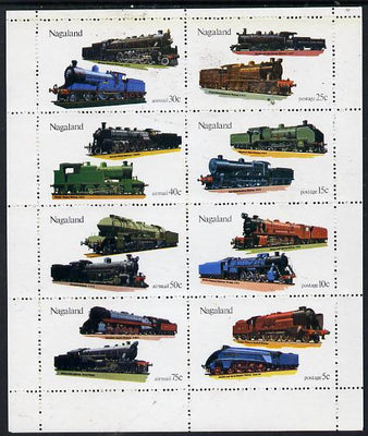 Nagaland 1974 Locomotives perf,set of 8 values (5c to 75c) unmounted mint