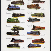 Nagaland 1974 Locomotives imperf,set of 8 values (5c to 75c) unmounted mint