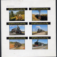 Staffa 1982 Steam Locos #09 imperf set of 6 values (15p to 75p) unmounted mint