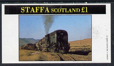 Staffa 1982 Steam Locos #09 imperf souvenir sheet (£1 value) unmounted mint