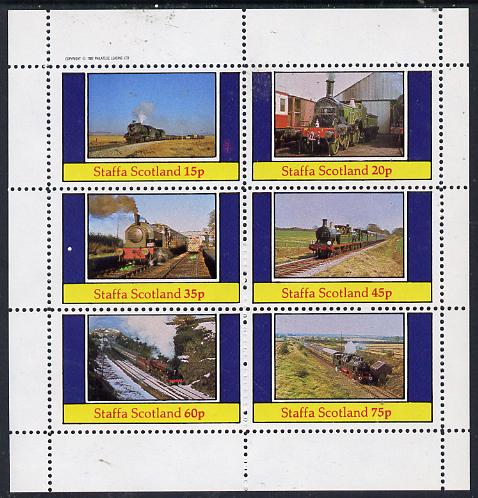 Staffa 1982 Steam Locos #10 perf set of 6 values (15p to 75p) unmounted mint