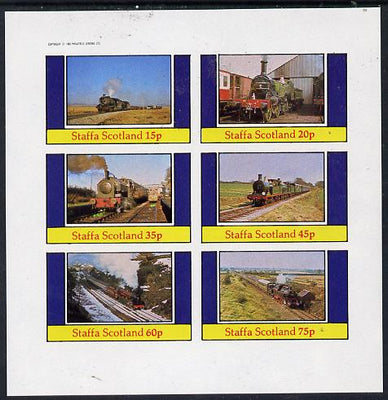 Staffa 1982 Steam Locos #10 imperf set of 6 values (15p to 75p) unmounted mint