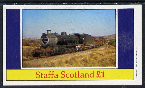 Staffa 1982 Steam Locos #10 imperf souvenir sheet (£1 value) unmounted mint