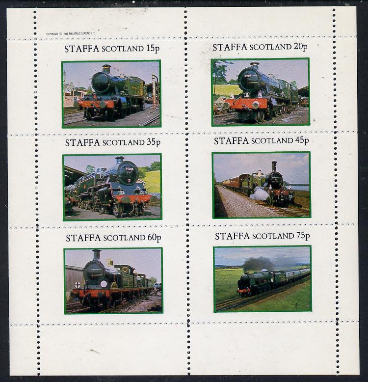 Staffa 1982 Steam Locos #08 perf set of 6 values (15p to 75p) unmounted mint