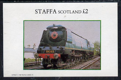 Staffa 1982 steam Locos #08 imperf deluxe sheet (£2 value) unmounted mint
