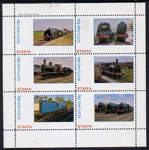 Staffa 1982 Steam Locos #11 perf set of 6 values (15p to 75p) unmounted mint