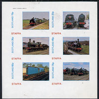 Staffa 1982 Steam Locos #11 imperf set of 6 values (15p to 75p) unmounted mint