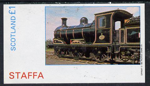 Staffa 1982 Steam Locos #11 imperf souvenir sheet (£1 value),unmounted mint