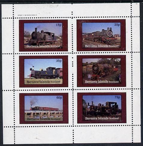 Bernera 1982 Steam Locos #10 (Indian) perf set of 6 values (15p to 75p) unmounted mint