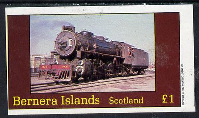 Bernera 1982 Steam Locos #10 imperf souvenir sheet (£1 value) unmounted mint