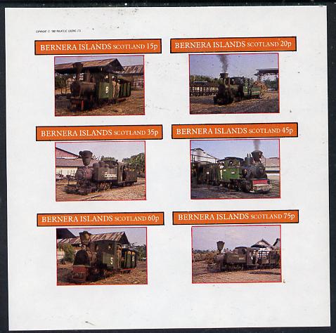 Bernera 1982 Steam Locos #11 (Java Sugar Cane Locos) imperf set of 6 values (15p to 75p) unmounted mint