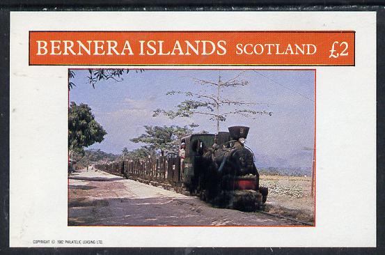 Bernera 1982 Steam Locos #11 (Java Sugar Cane Loco) imperf deluxe sheet (£2 value) unmounted mint