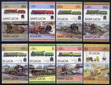 St Lucia 1983 Locomotives #1 (Leaders of the World) set of 16 (SG 651-66) unmounted mint