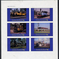Grunay 1982 Steam Locos #02 imperf set of 6 values (15p to 75p) unmounted mint