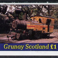 Grunay 1982 Steam Locos #02 (Java Sugar Cane Loco) imperf souvenir sheet (£1 value) unmounted mint