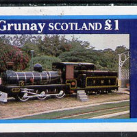 Grunay 1982 Steam Locos #03 (Indian) imperf souvenir sheet (£1 value) unmounted mint