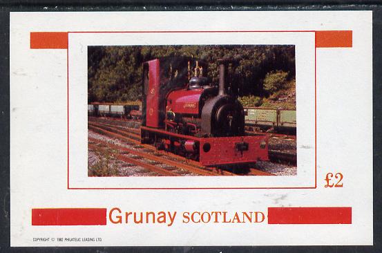 Grunay 1982 Steam Locos #04 (North Wales Narrow Gauge) imperf deluxe sheet (£2 value) unmounted mint