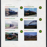 Grunay 1982 Steam Locos #05 imperf set of 6 values (15p to 75p) unmounted mint