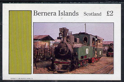 Bernera 1982 Steam Locos #12 (Java Sugar Cane Locos) imperf deluxe sheet (£2 value) unmounted mint