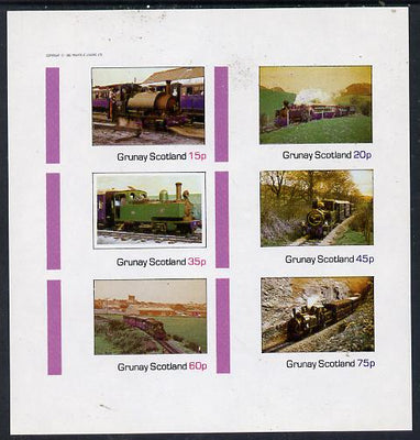 Grunay 1982 Steam Locos #06 (North Wales Narrow Gauge) imperf set of 6 values (15p to 75p) unmounted mint