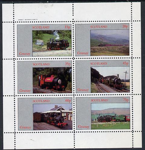 Grunay 1982 Steam Locos #07 (North Wales Narrow Gauge) perf set of 6 values (15p to 75p) unmounted mint