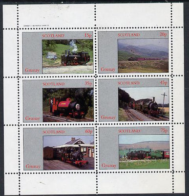 Grunay 1982 Steam Locos #07 (North Wales Narrow Gauge) perf set of 6 values (15p to 75p) unmounted mint