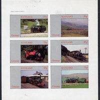Grunay 1982 Steam Locos #07 (North Wales Narrow Gauge) imperf set of 6 values (15p to 75p) unmounted mint