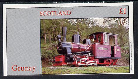 Grunay 1982 Steam Locos #07 imperf souvenir sheet (£1 value) unmounted mint