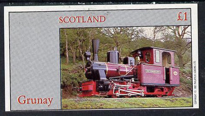 Grunay 1982 Steam Locos #07 imperf souvenir sheet (£1 value) unmounted mint