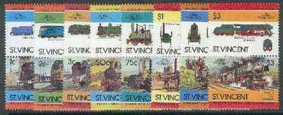 St Vincent 1984 Locomotives #2,(Leaders of the World) set of 16 unmounted mint SG 792-807