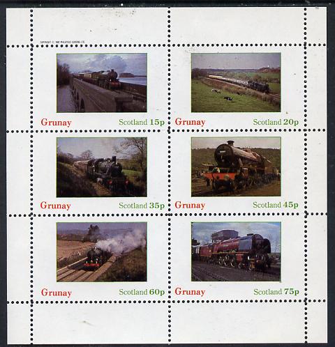 Grunay 1982 Steam Locos #08 perf set of 6 values (15p to 75p) unmounted mint