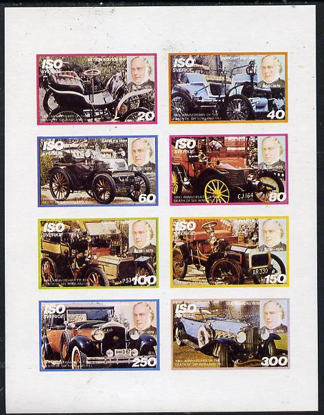 Iso - Sweden 1979 Rowland Hill (Cars) imperf,set of 8 values (20 to 300) unmounted mint