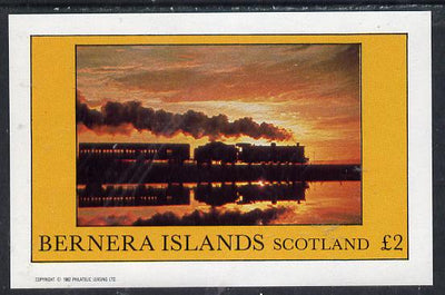 Bernera 1982 Steam Locos #14 imperf deluxe sheet (£2 value) unmounted mint