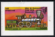 Iso - Sweden 1976 Locomotives (USA Bicentenary) imperf souvenir sheet (1,000 value) unmounted mint