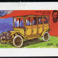 Oman 1976 USA Bicentenary Vintage Cars #2 imperf souvenir sheet (3R value) unmounted mint