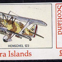 Bernera 1982 Aircraft #14 (Henschel 123) imperf souvenir sheet (£1.25 value) unmounted mint