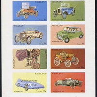 Nagaland 1972 Cars #2 (opt'd Transport Day 1973) imperf,set of 8 values (1c to 50c) unmounted mint