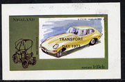 Nagaland 1972 Cars #2 (opt'd Transport Day 1973) imperf souvenir sheet (E-Type Jaguar 1.25ch value) unmounted mint