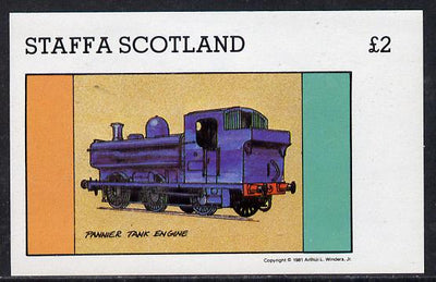 Staffa 1981 Pannier Tank Loco imperf deluxe sheet (£2 value) unmounted mint