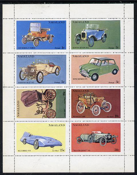 Nagaland 1972 Cars #1 perf,set of 8 values (1c to 50c) unmounted mint