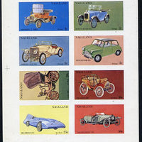 Nagaland 1972 Cars #1 imperf,set of 8 values (1c to 50c) unmounted mint